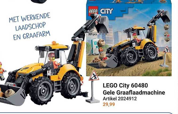 LEGO City 60480 Gele Graaflaadmachine