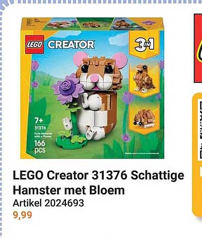 LEGO Creator 31376 Schattige Hamster met Bloem