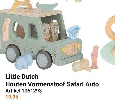 Little Dutch Houten Vormenstoof Safari Auto
