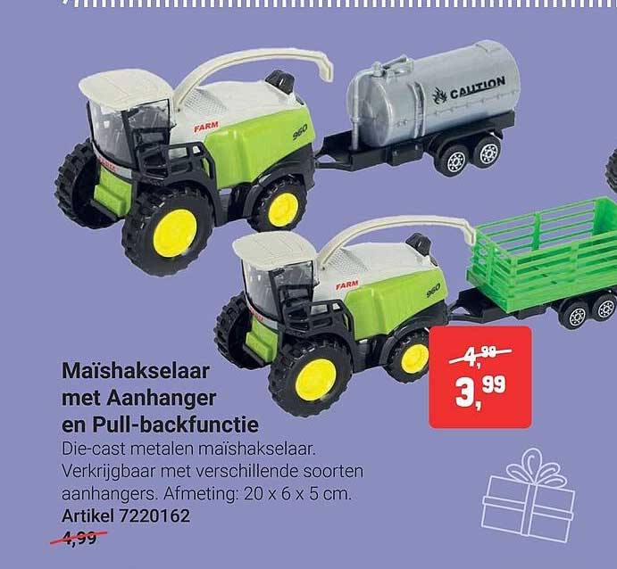 Mäishakselaar met Aanhanger en Pull-backfunctie