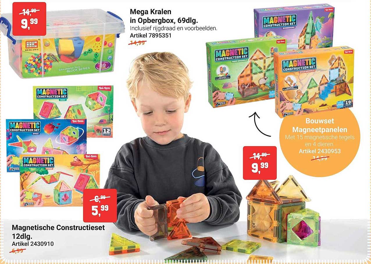 Mega Kralen in Opbergbox, 69dlg.