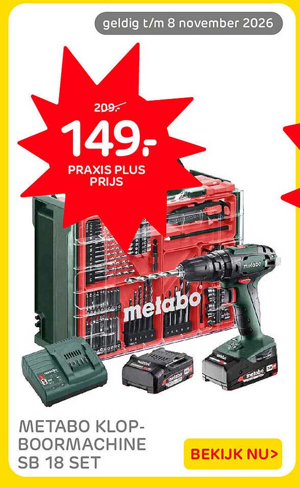 METABO KLOP-BOORMACHINE SB 18 SET