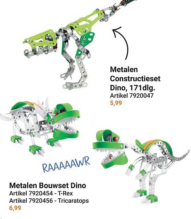 Metalen Constructieset Dino, 171dlg. Artikel 7920047