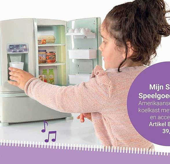 Mijn Slimme Speelgoed Amerikaanse koelkast met licht en accessoires