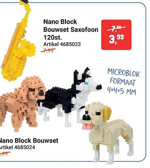 Nano Block Bouwset Saxofoon 120st.