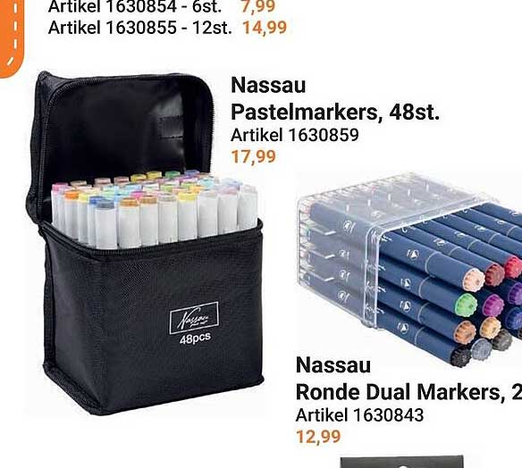 Nassau Pastelmarkers, 48st.