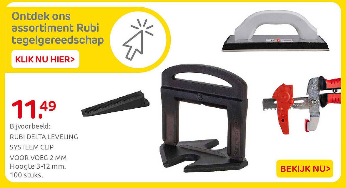Ontdek ons assortiment Rubi tegelgereedschap