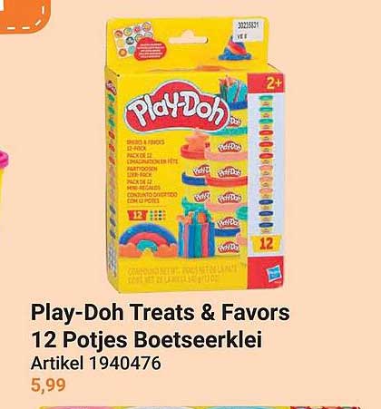 Play-Doh Treats & Favors 12 Potjes Boetseerklei