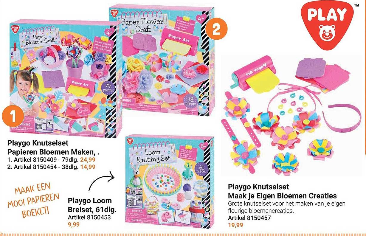 Playgo Knutselset Papieren Bloemen Maken