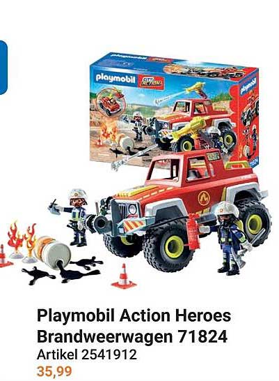 Playmobil Action Heroes Brandweerwagen 71824