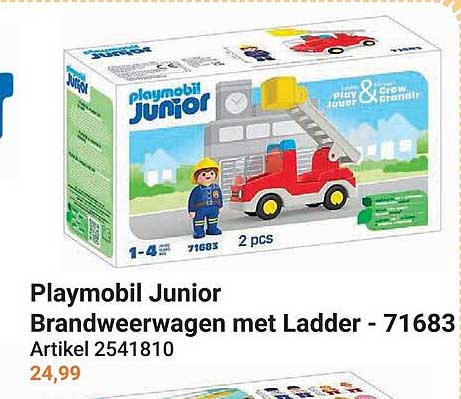 Playmobil Junior Brandweerwagen met Ladder - 71683