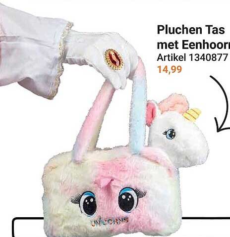 Pluchen Tas met Eenhoorn Artikel 134087