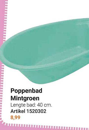 Poppenbad Mintgroen