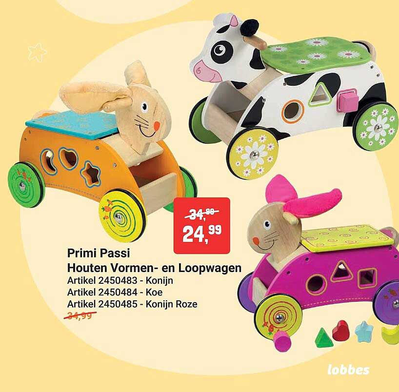 Primi Passi Houten Vormen- en Loopwagen