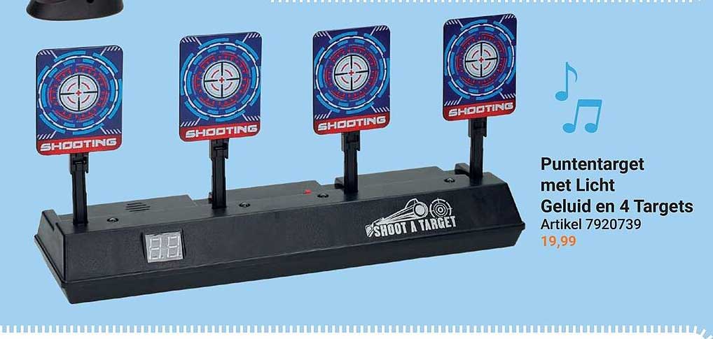 Puntentarget met Licht Geluid en 4 Targets