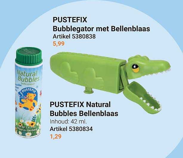 PUSTEFIX Bubblegator met Bellenblaas