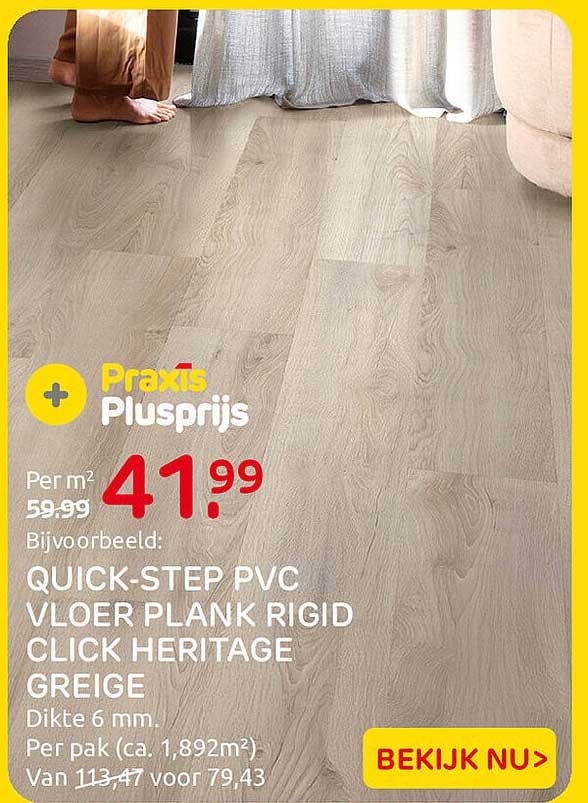 QUICK-STEP PVC VLOER PLANK RIGID CLICK HERITAGE GREIGE