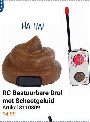 RC Bestuurbare Drol met Scheetgeluid