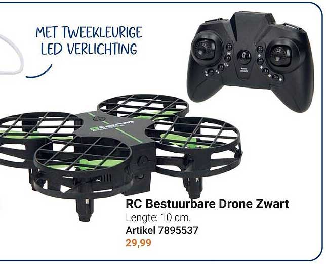 RC Bestuurbare Drone Zwart Met tweekleurige LED verlichting