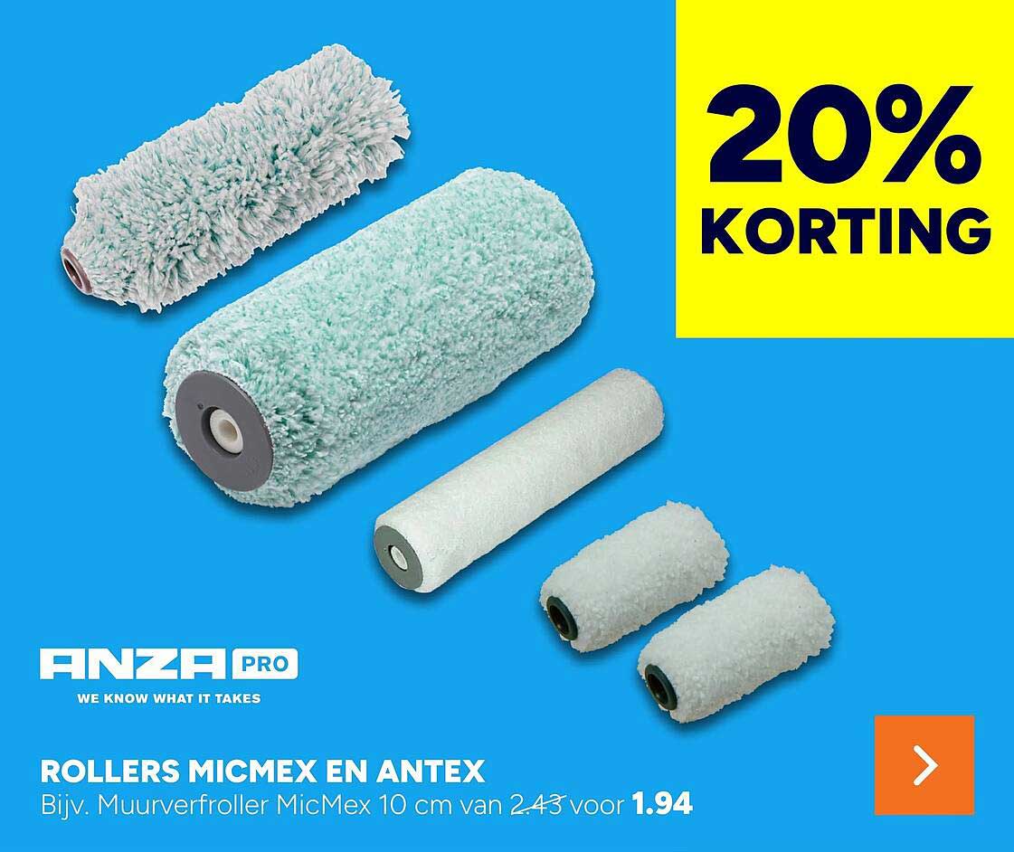 ROLLERS MICMEX EN ANTEX 20% KORTING