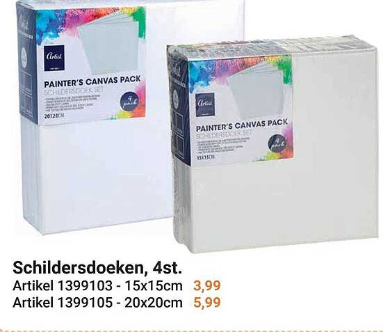 Schildersdoeken, 4st.