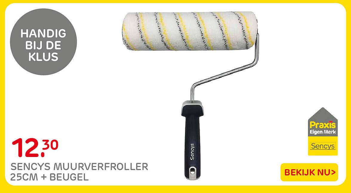 Sencys muurverfroller 25cm + beugel