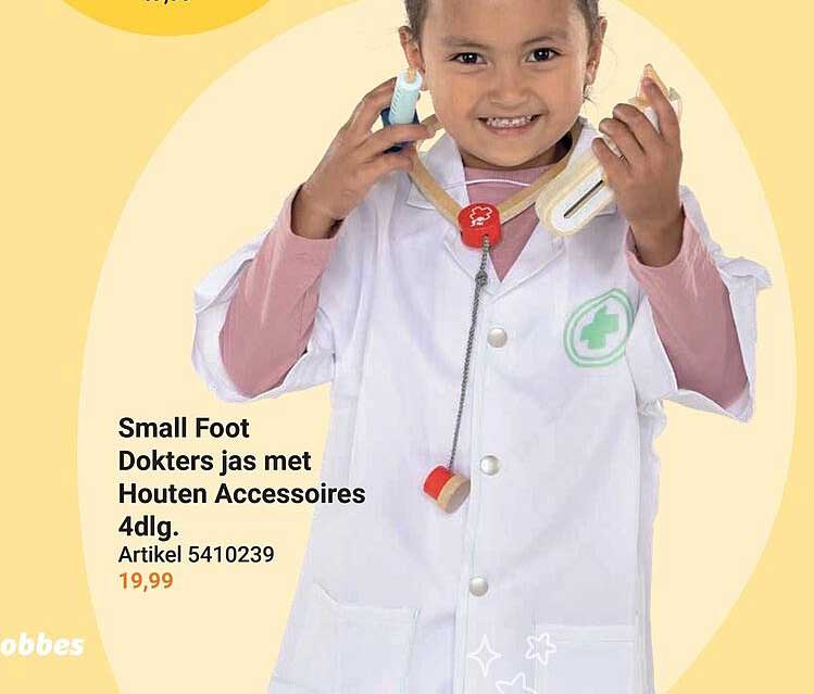 Small Foot Dokters jas met Houten Accessoires 4dlg.
