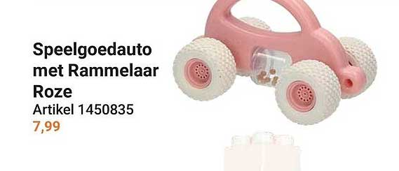 Speelgoedauto met Rammelaar Roze Artikel 1450835