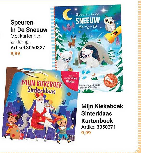 Speuren In De Sneeuw Met kartonnen zaklamp. Artikel 3050327