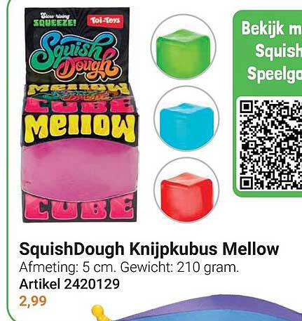 SquishDough Knijpkubus Mellow