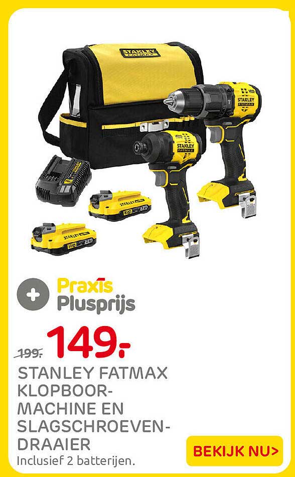 STANLEY FATMAX KLOPBOOR-MACHINE EN SLAGSCHROEVEN-DRAAIER