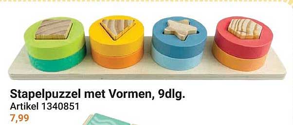Stapelpuzzel met Vormen, 9dlg.