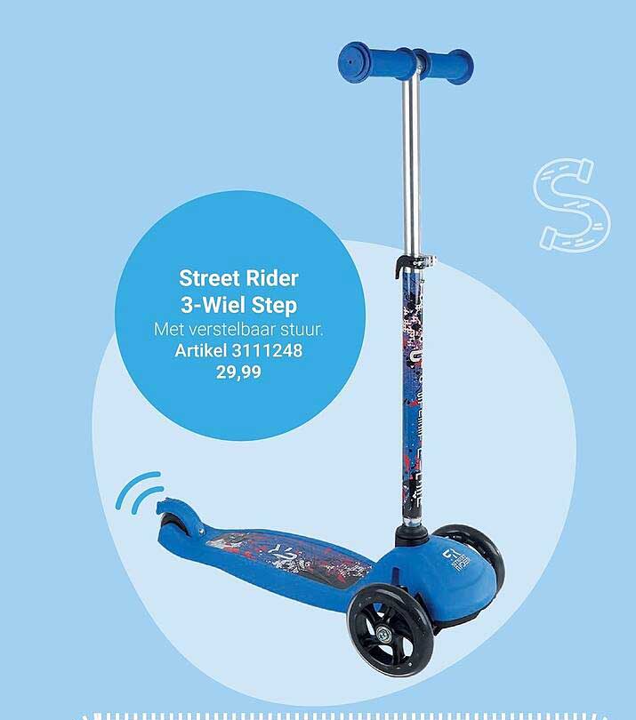 Street Rider 3-Wiel Step Met verstelbaar stuur