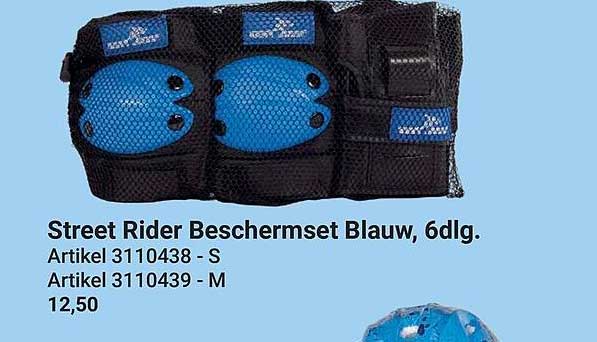 Street Rider Beschermset Blauw, 6dlg.