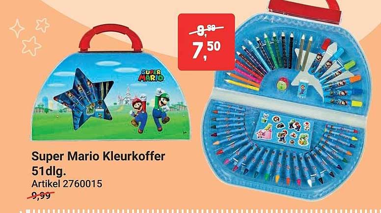Super Mario Kleurkoffer 51dlg.