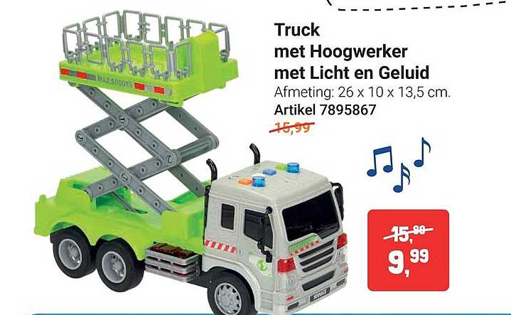 Truck met Hoogwerker met Licht en Geluid