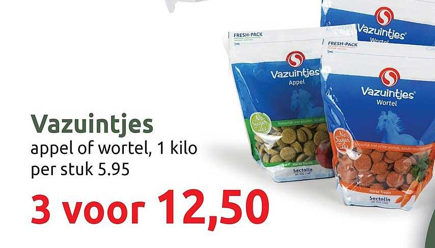 Vazuintjes appel of wortel, 1 kilo per stuk 5.95 3 voor 12,50