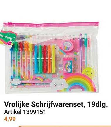 Vrolijke Schrijfwarenset, 19dlg.