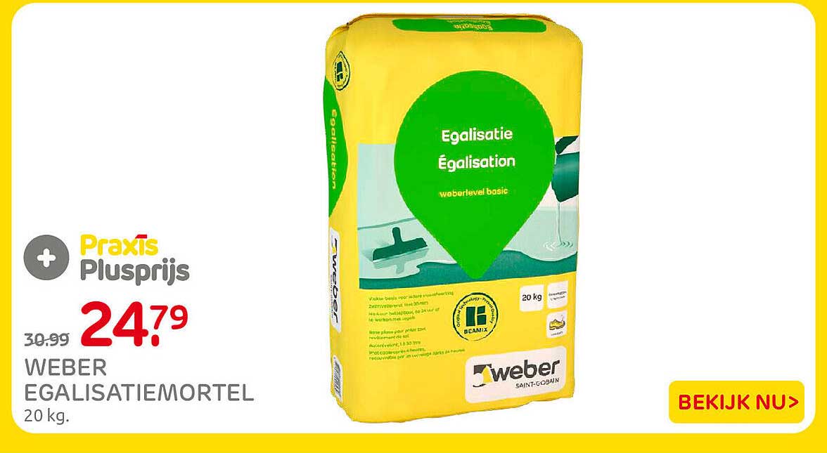 WEBER EGALISATIEMORTEL 20 kg.