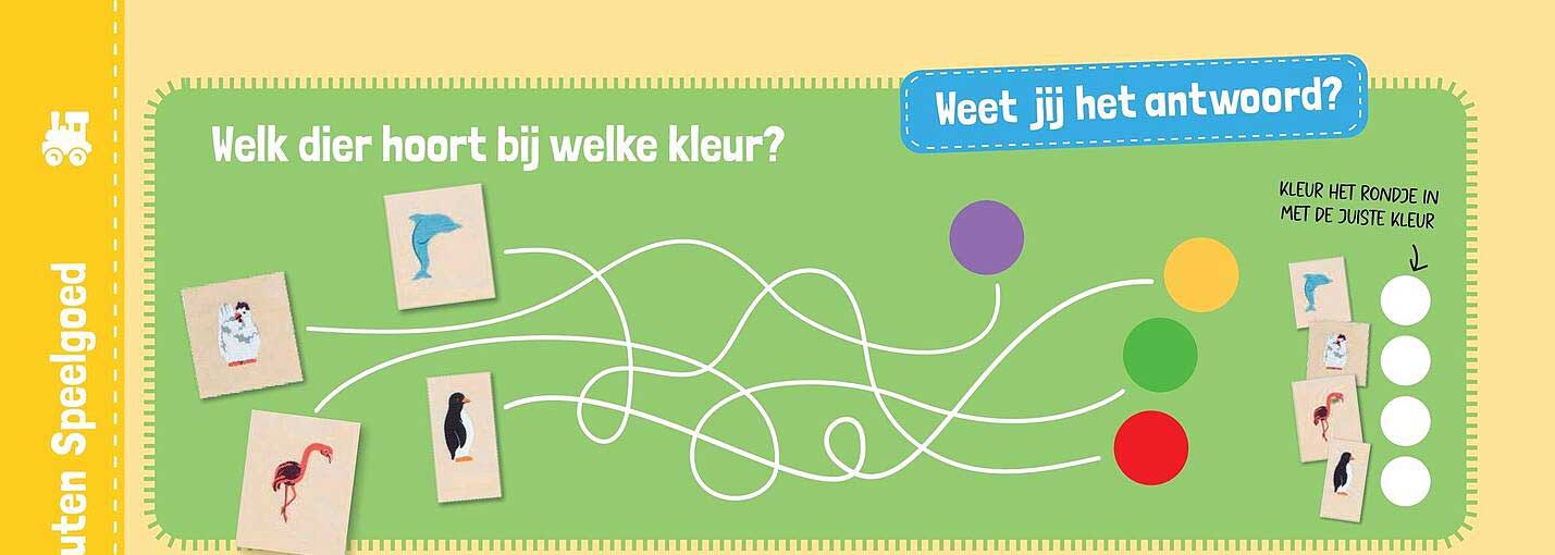 Welk dier hoort bij welke kleur? Weet jij het antwoord?