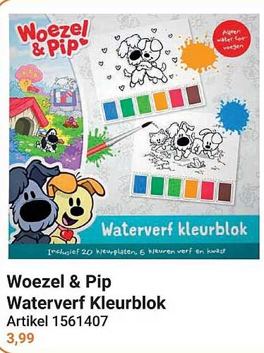 Woezel & Pip Waterv erf Kleurblok