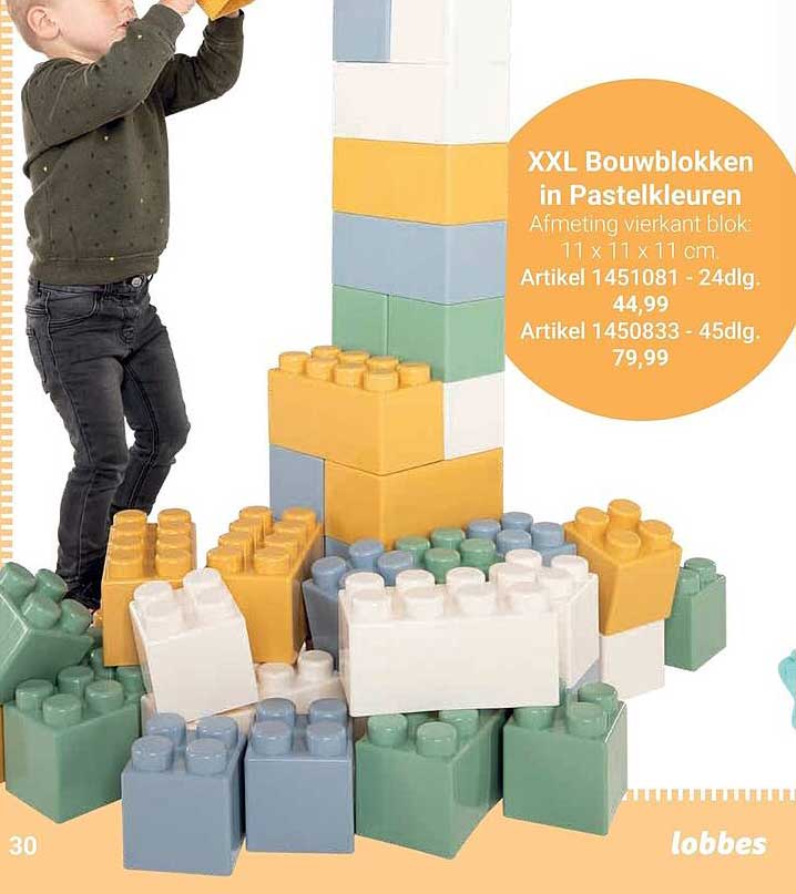 XXL Bouwblokken in Pastelkleuren