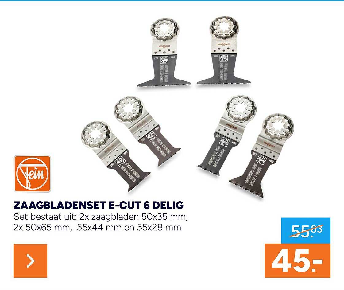 ZAAGBLADENSET E-CUT 6 DELIG