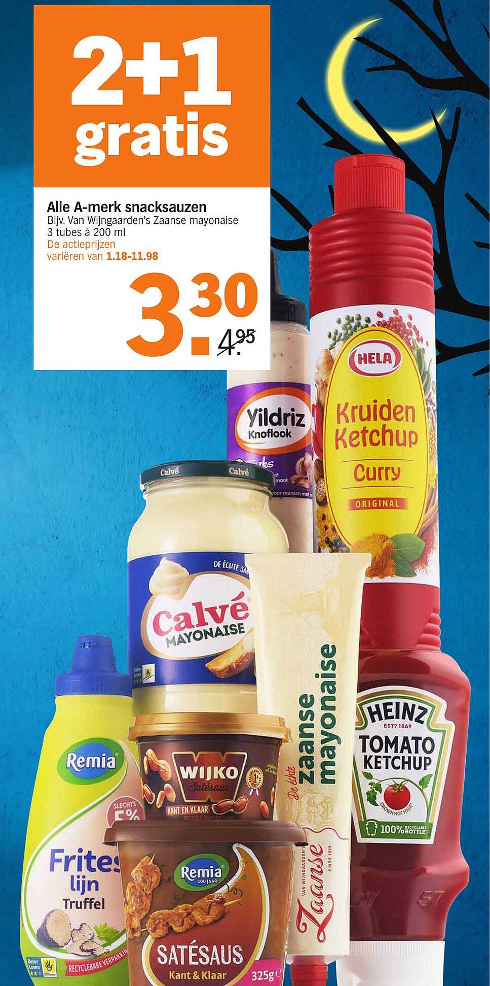 2+1 gratis op Alle A-merk snacksauzen