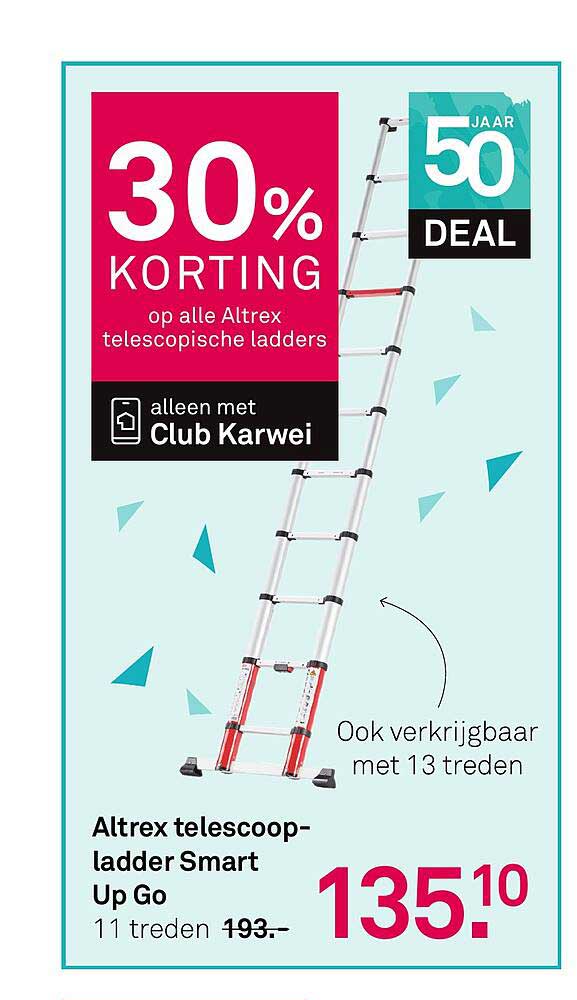 30% KORTING op alle Altrex telescopische ladders