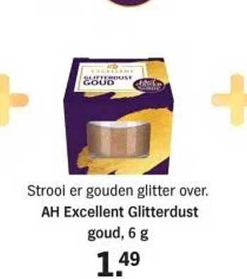 AH Excellent Glitterdust goud, 6 g