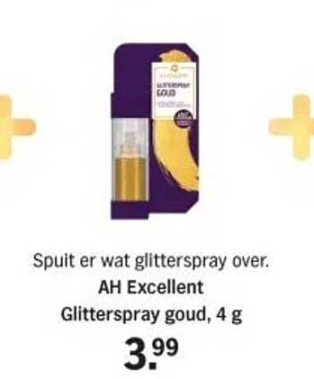 AH Excellent Glitterspray goud, 4 g