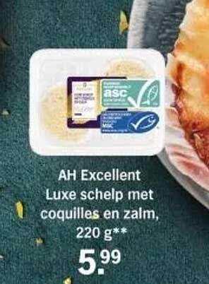 AH Excellent Luxe schelp met coquilles en zalm, 220 g**