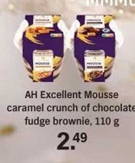 AH Excellent Mousse caramel crunch of chocolate fudge brownie, 110 g