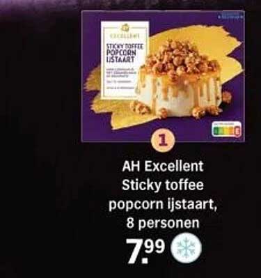 AH Excellent Sticky toffee popcorn ijstaart, 8 personen